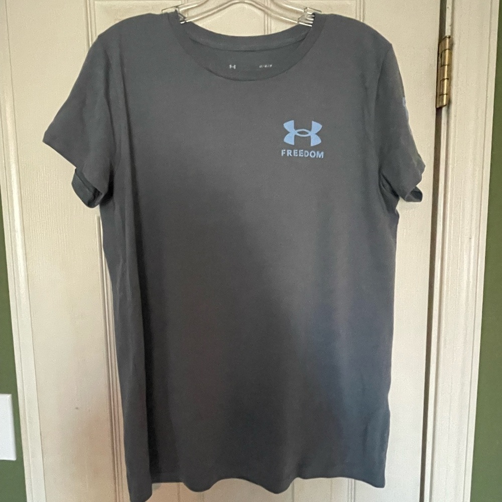 Women’s Under Armour Gray T-Shirt with Blue Logo